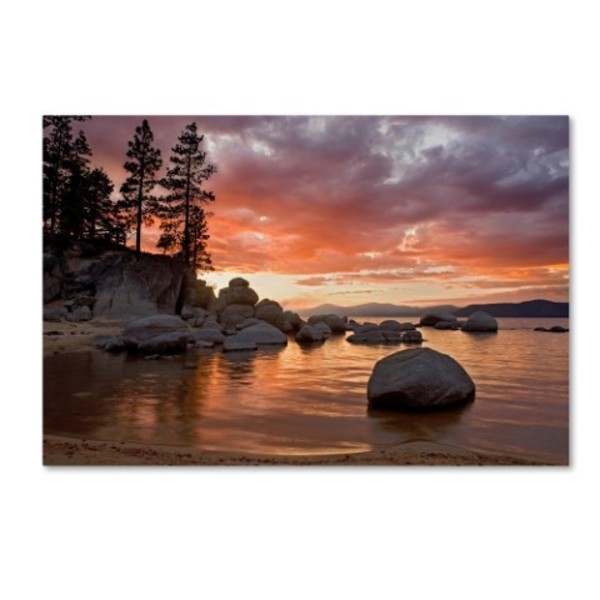 Trademark Fine Art Mike Jones Photo 'Sand Harbor Sunset orton' Canvas Art, 30x47 ALI17860-C3047GG